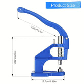 Manual punch eyelet machine with 1500pcs of 6mm, 10mm, and 12mm manual punch rings, including 3 dies #0, #2, and #4